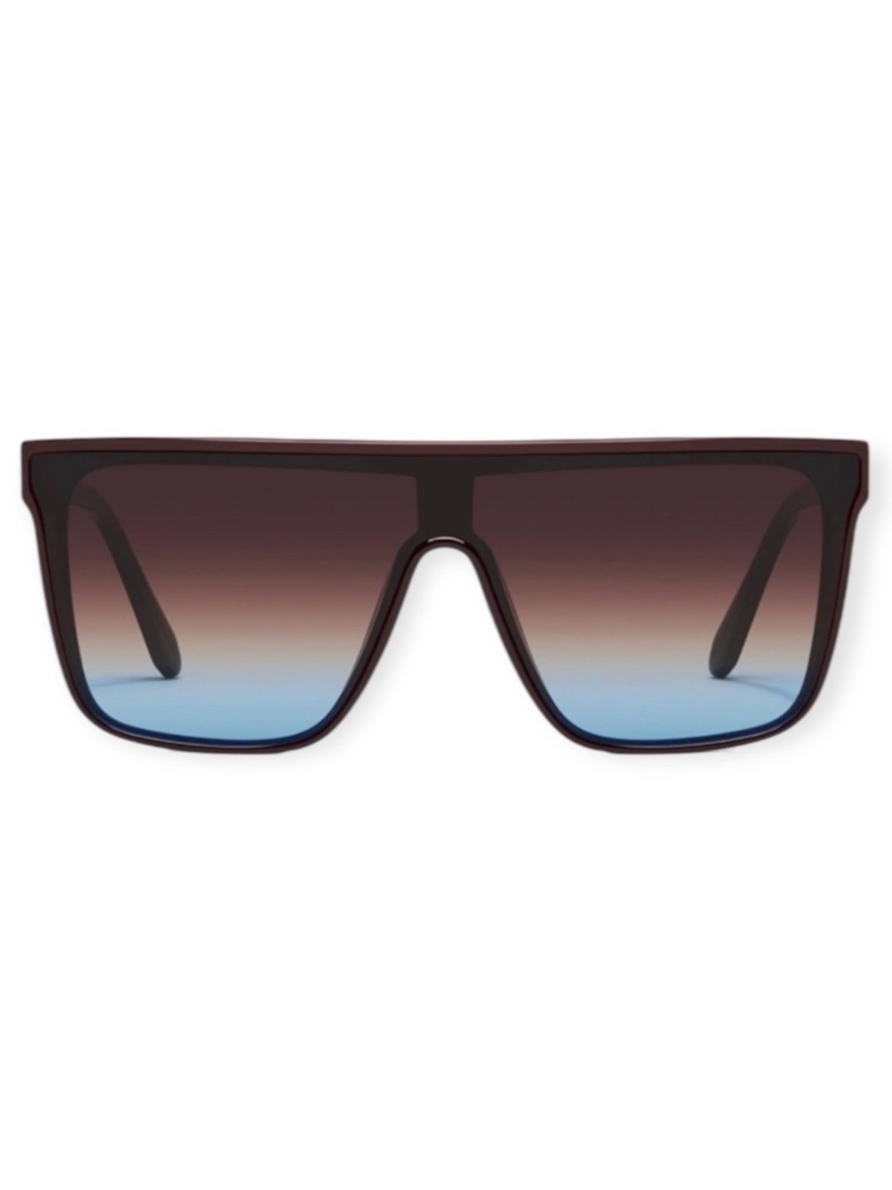 QUAY Nightfall Sunglasses Chocolate Frame Brown Blue Gradient Lens Unisex NWT